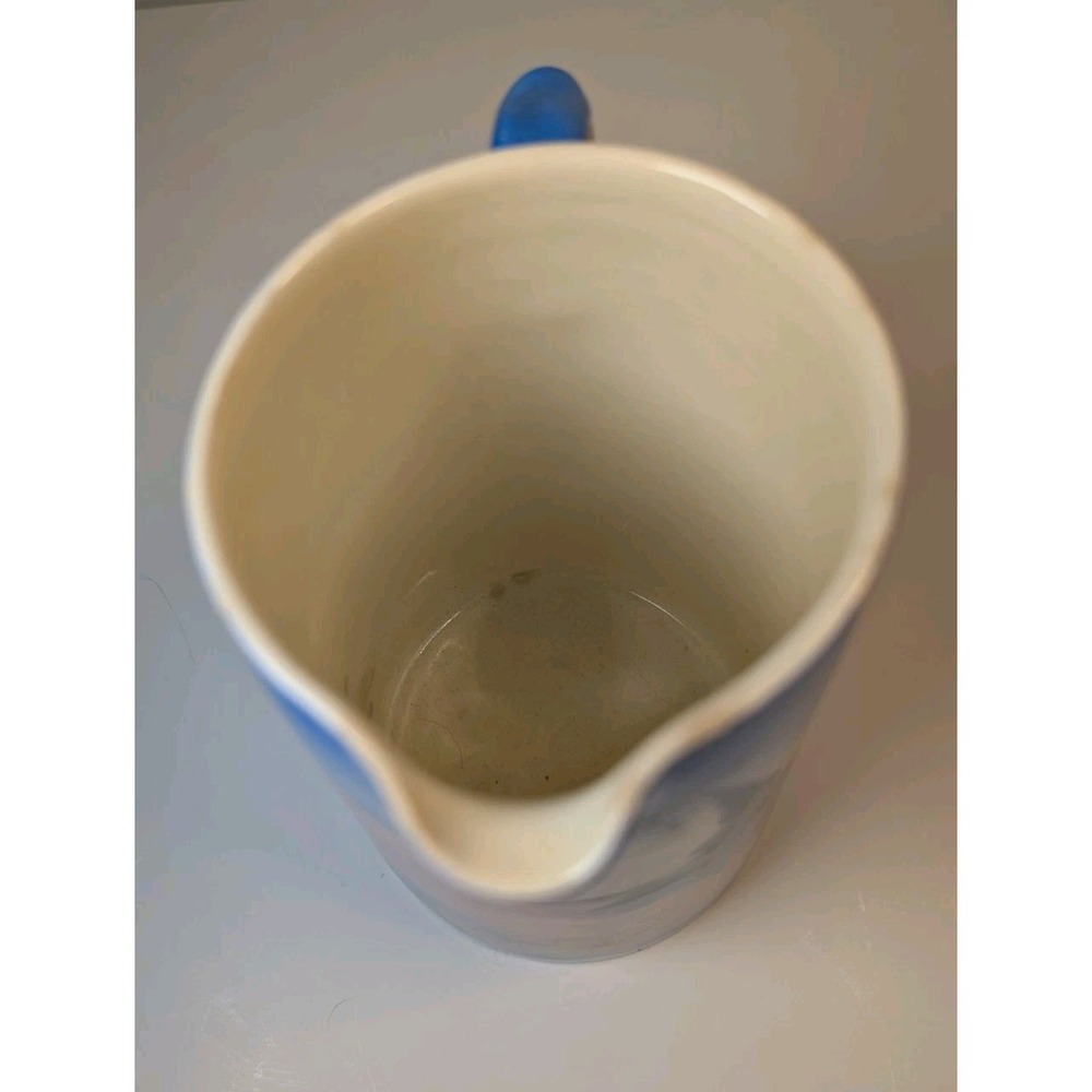 1940 Staffordshire England Blue And White Swallow Grenville Pottery Pitcher Bird - Picture 6 of 9